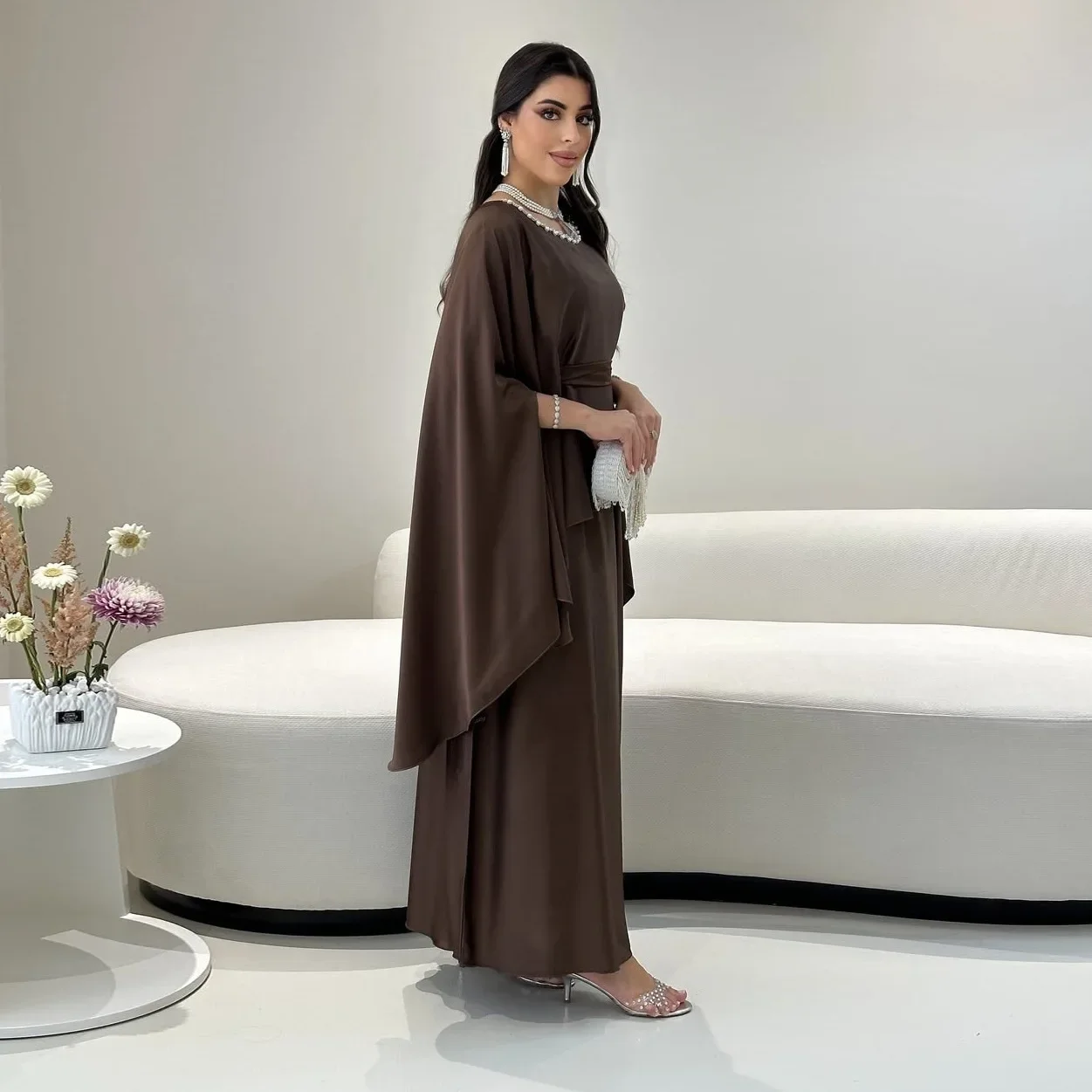 2025 nouvelle mode perles Robe Robe femmes musulmanes robes de soirée dubaï Abaya turquie caftan Kebaya Eid Djellaba Marocain Robe