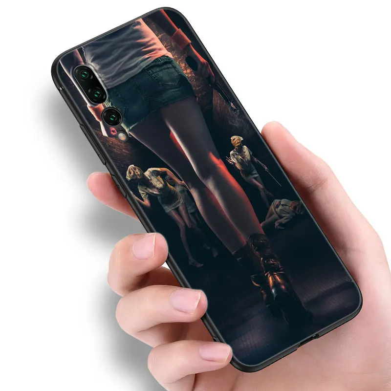 Horror Game Silent Hill Black Phone Case For Huawei P10 P20 P30 P40 Lite P50 P60 Art P50E P Smart Z 2018 2020 2021 Pro 2019