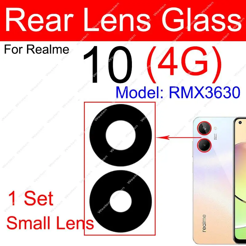 For Realme 10 10S 10T 10 Pro+ 10pro plus 4G 5G Rear Camera Glass Lens Back Camera Lens Glass with Sticker Replacement