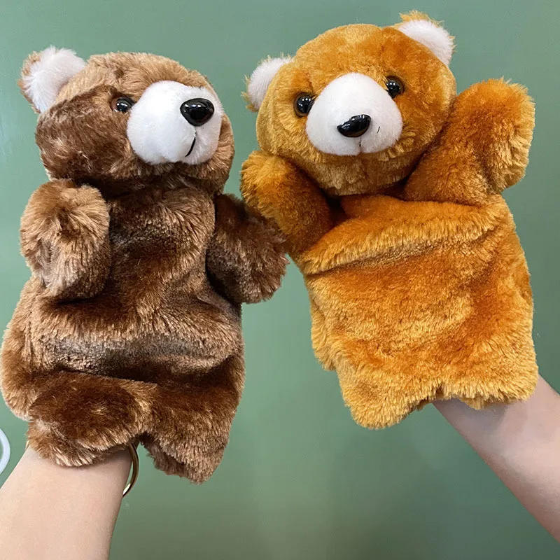 Bear Hand Puppet Dolls Plush Hand Doll Early Education Learning Toys Children Marionetes Puppets For Telling Story