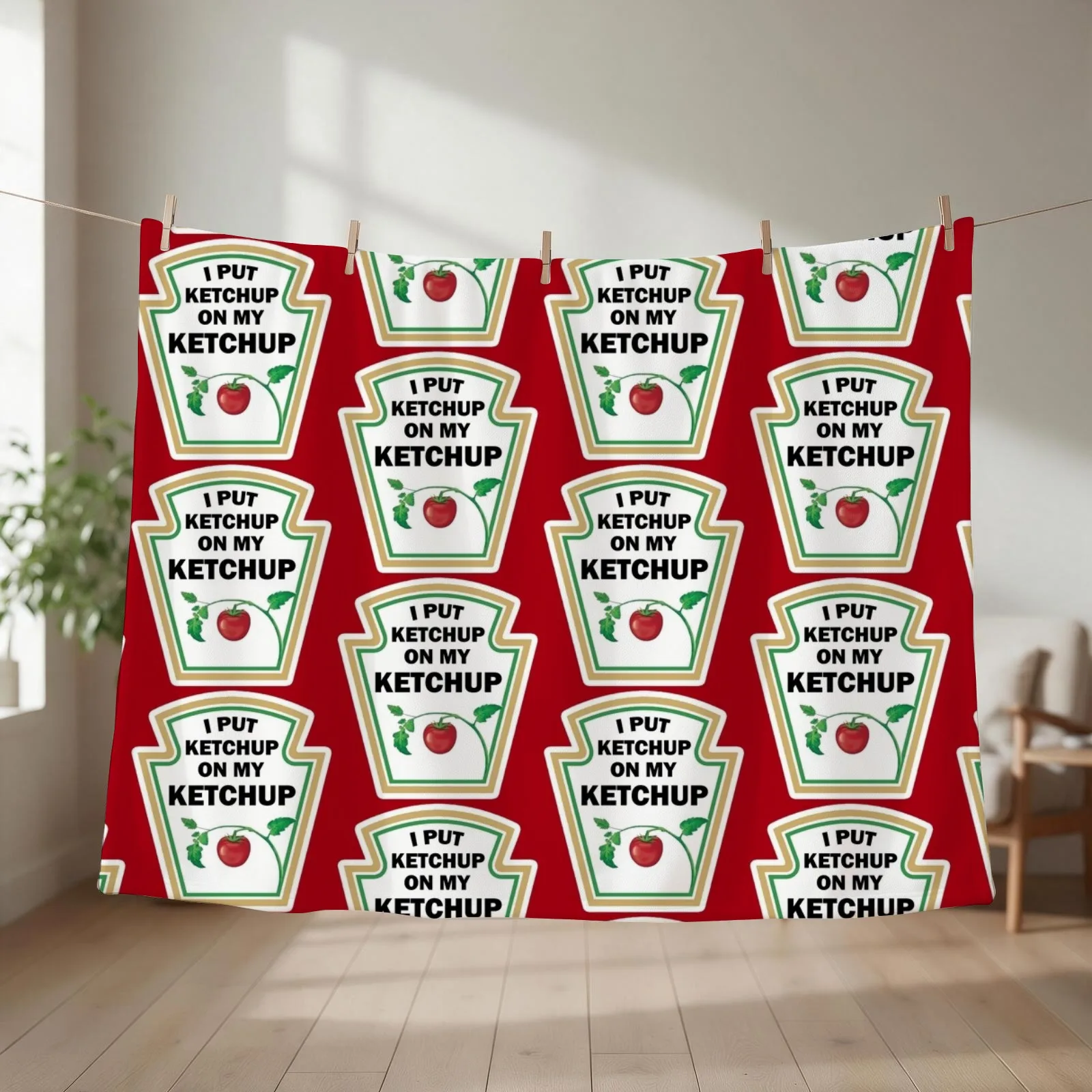 New I put ketchup on my ketchup Throw Blanket Warm Baby Picnic Bed covers Blankets