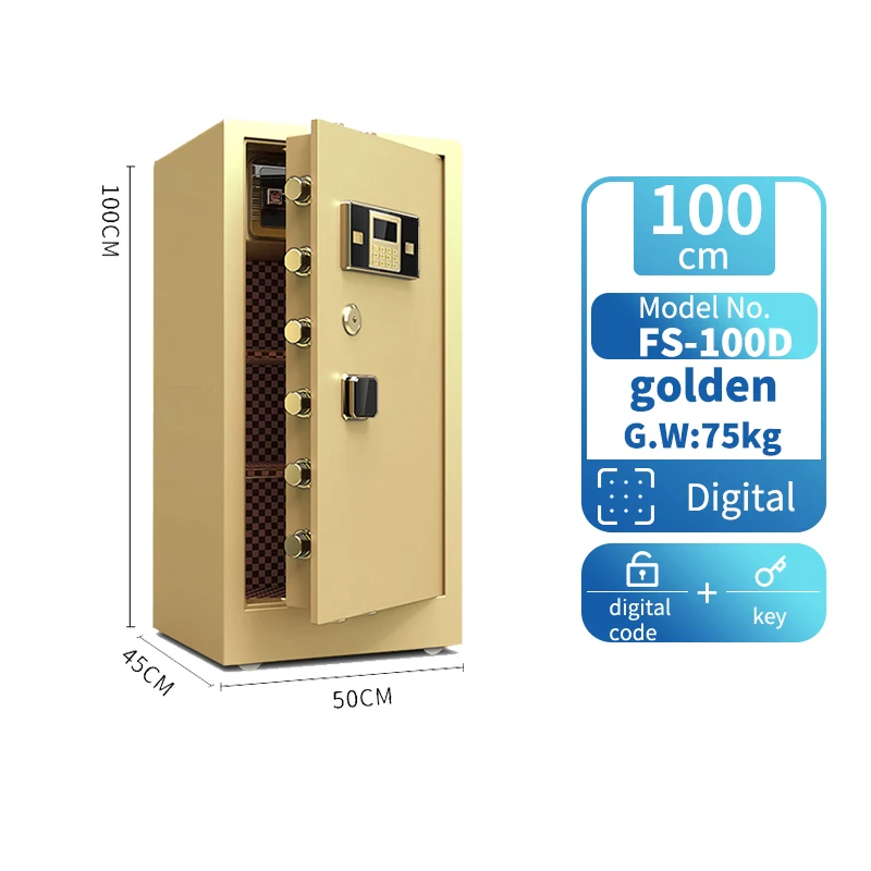 Delicate solid steel home safe box lock electronic digital and fingerprint can be customized size