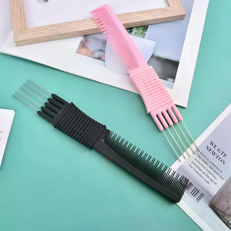 Oil Head Curly Comb Men Double Side Tooth Combs Steel Needle Fork Combs Hair Brush Barber Salon Hairdressing Tools