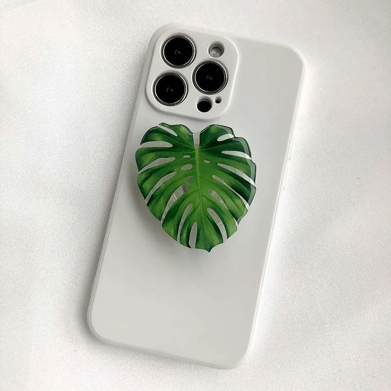 

Милый держатель для телефона с имитацией растения, популярная розетка, складная ручка, поддержка настройки, гель, акрил, имитация листа, универсальный