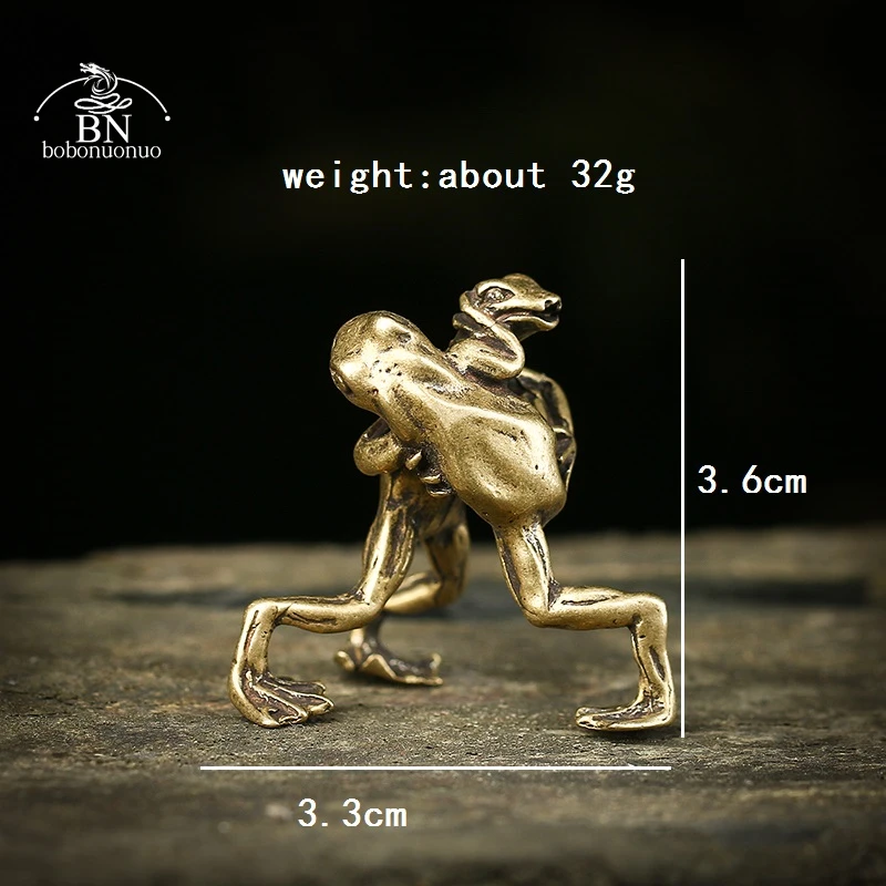 العتيقة النحاس النقي الصلبة الضفادع المصارعة الشاي الحيوانات الأليفة تمثال النحاس الحيوان الجدول زخرفة اكسسوارات ديكور المنزل لغرفة المعيشة