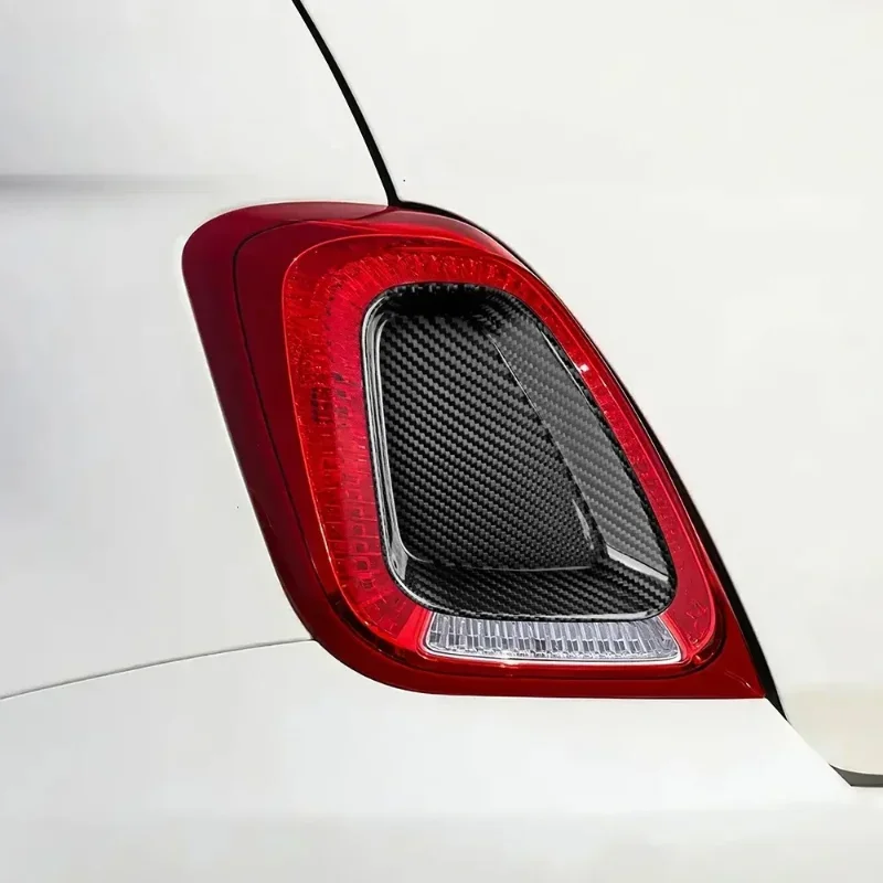 

For FIAT 500 For ABARTH 595 695 Real Dry Carbon Fiber 2017-2023 Rear Tail Light Cover Decoration Plate Modification Body Kits