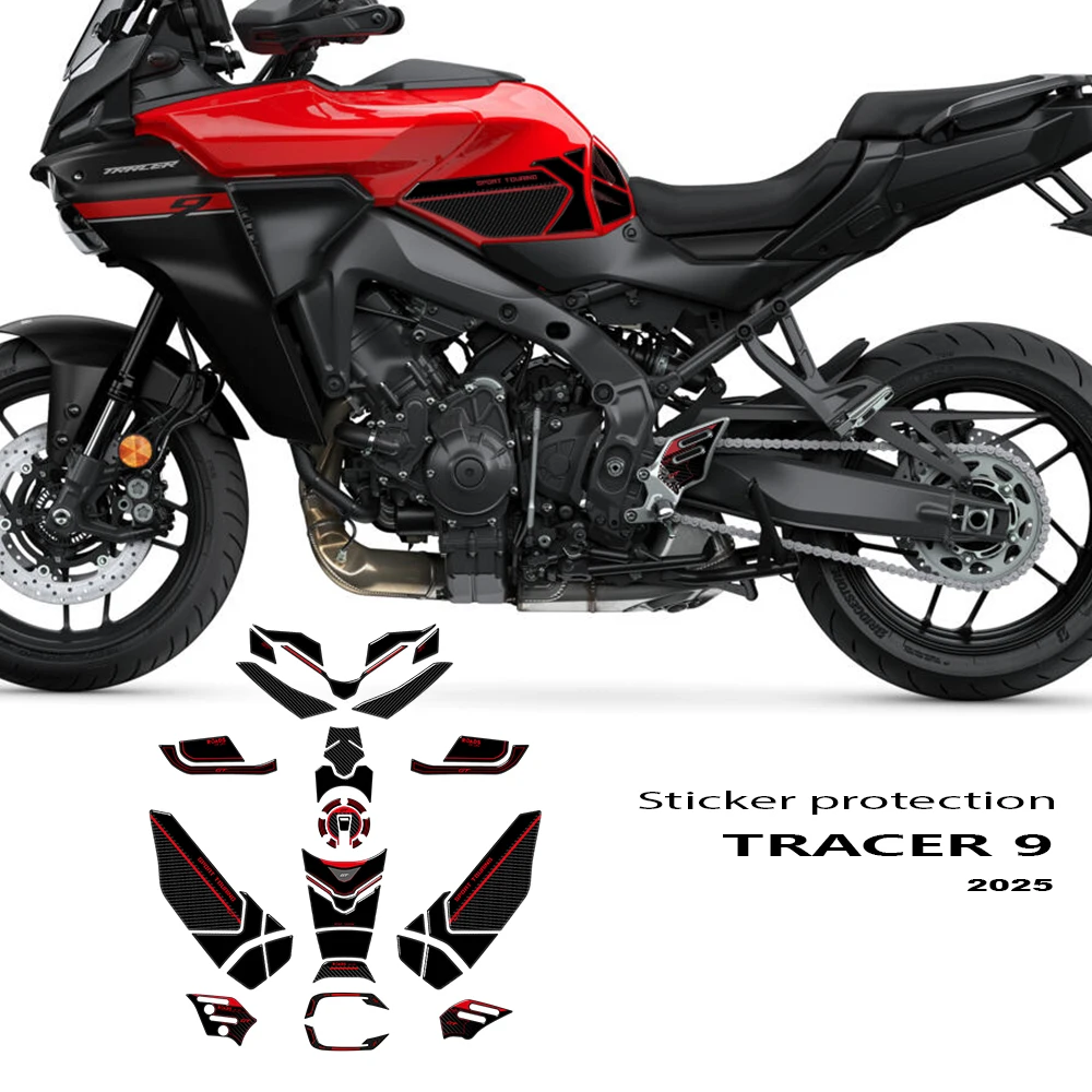 3D Stickers for Tracer 9 GT 2025 Sides Protection Tank Motorcycle Resin Sticker Decoration Protection