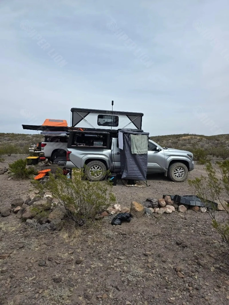 Hiperlion New Arrival Aluminum 4X4 Truck Camper Pop up Hard Sided Shell Roof Top Tent Four-Season Snowproof Large Space