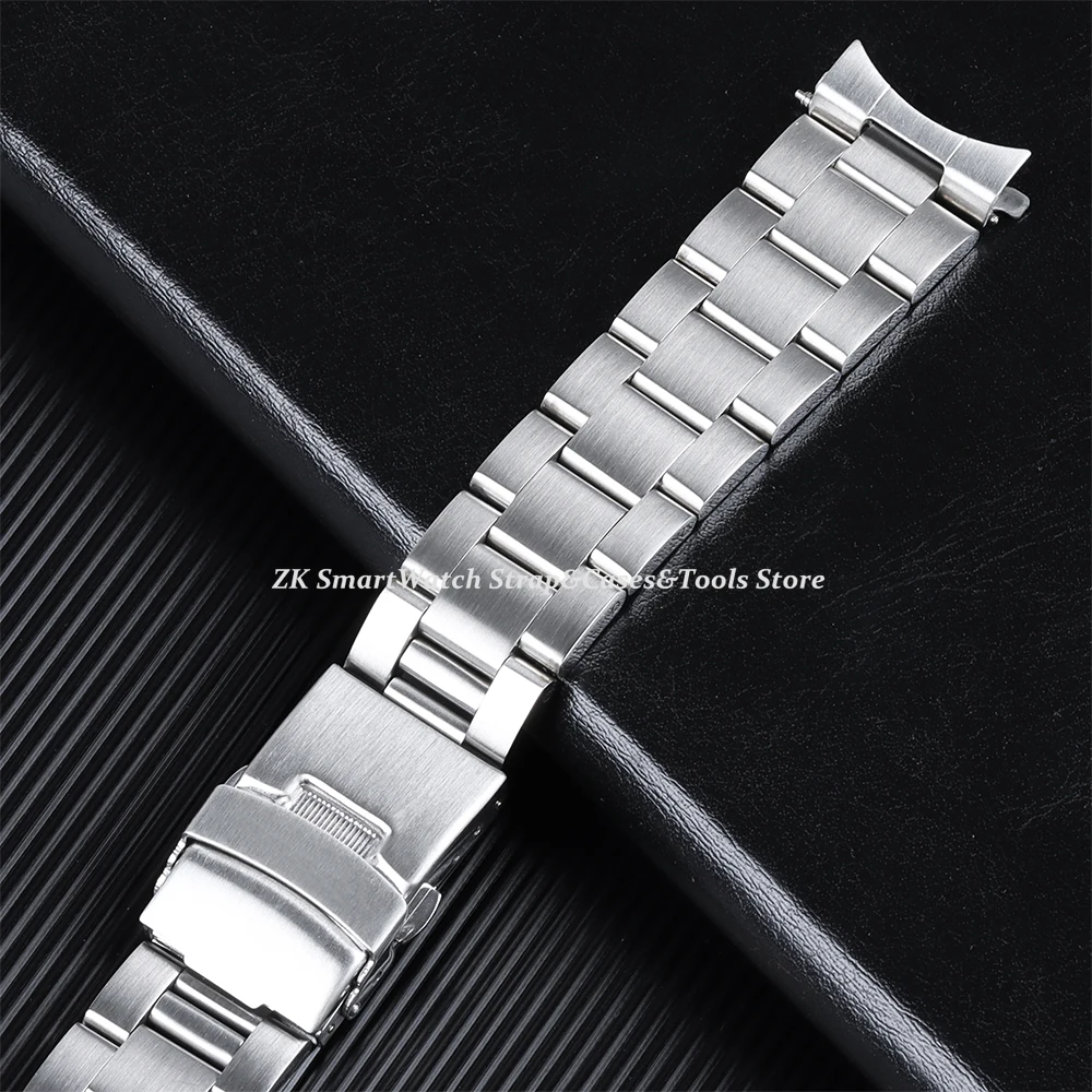 Curved End Stainless Steel Watch Bracelet for Seiko Skx007/009 Business Strap 20mm 22mm Band for Men Solid Metal Dive Watchband