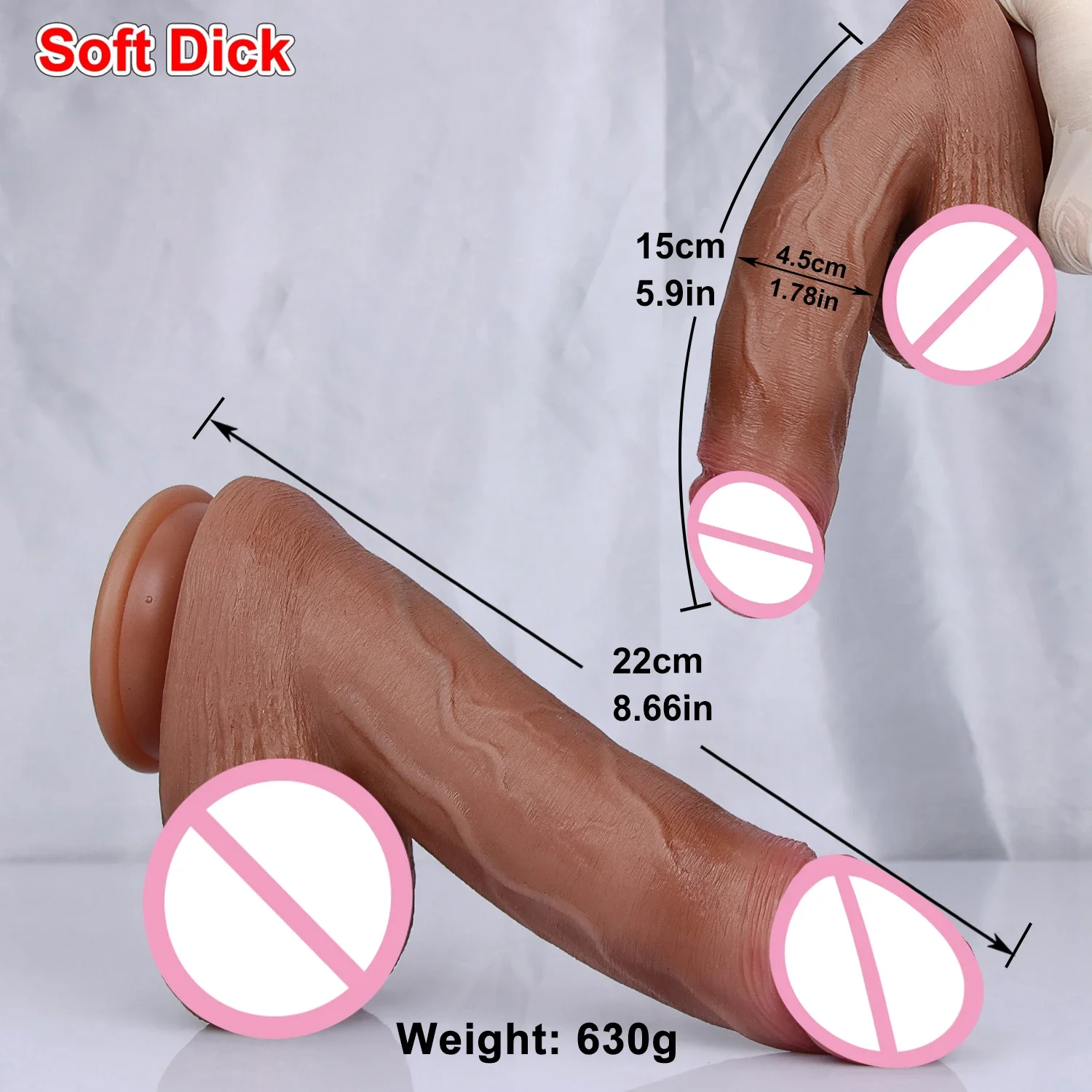 Soft Realistic Strapon Big Dildo Erotic Toy for Women Silicone Lesbian Vaginal Masturbators Penis Small Suction Cup Thick Dick