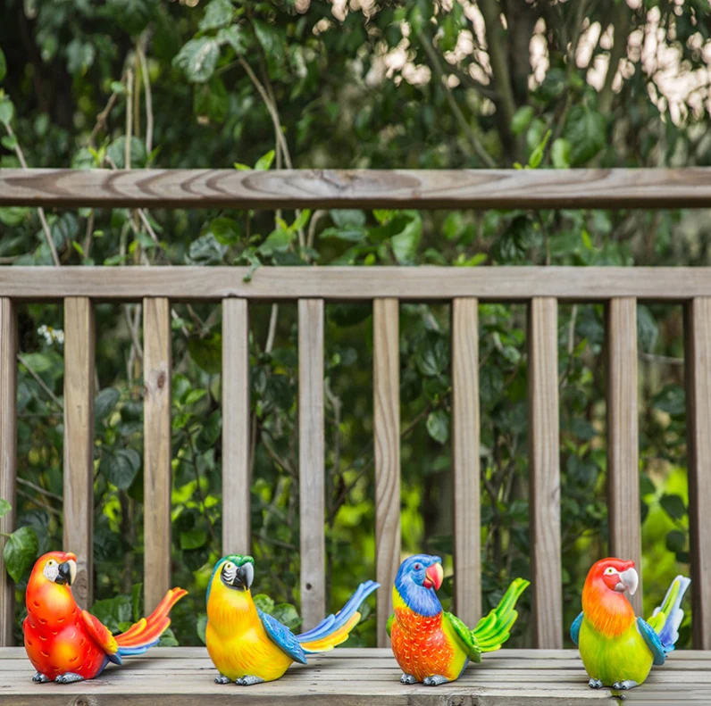 

Simulated Parrot Resin Accessories Crafts Balcony Courtyard Sculpture Ornaments Outdoor Landscape Garden Figurines Decoration