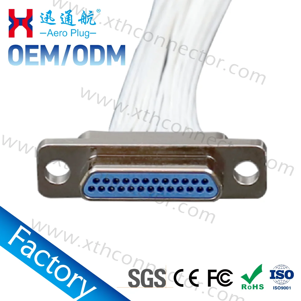 25 Pin Micro D Connector J30J-25TJL/ZKP Crimp Rectangular Aviation Electrical Connector High Density Plug Socket Durable