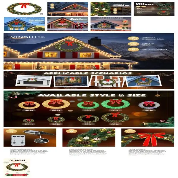 60 بوصة 220 أضواء 600 فروع PVC القوس الديكور جارلاند حديقة جارلاند الديكور الأخضر #3