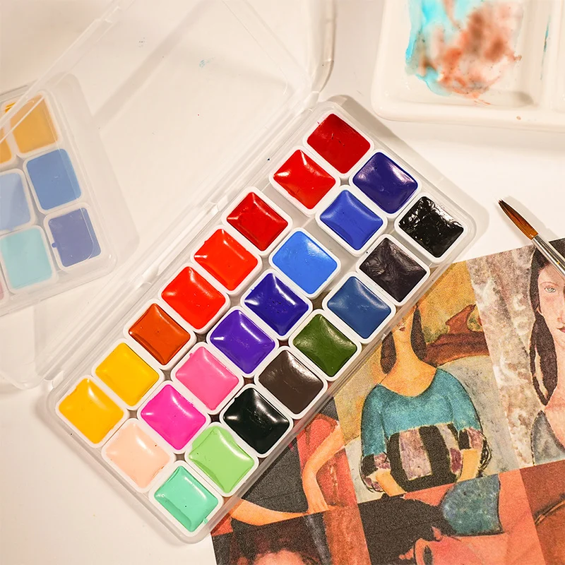 24-Color Solid Watercolor Set 6