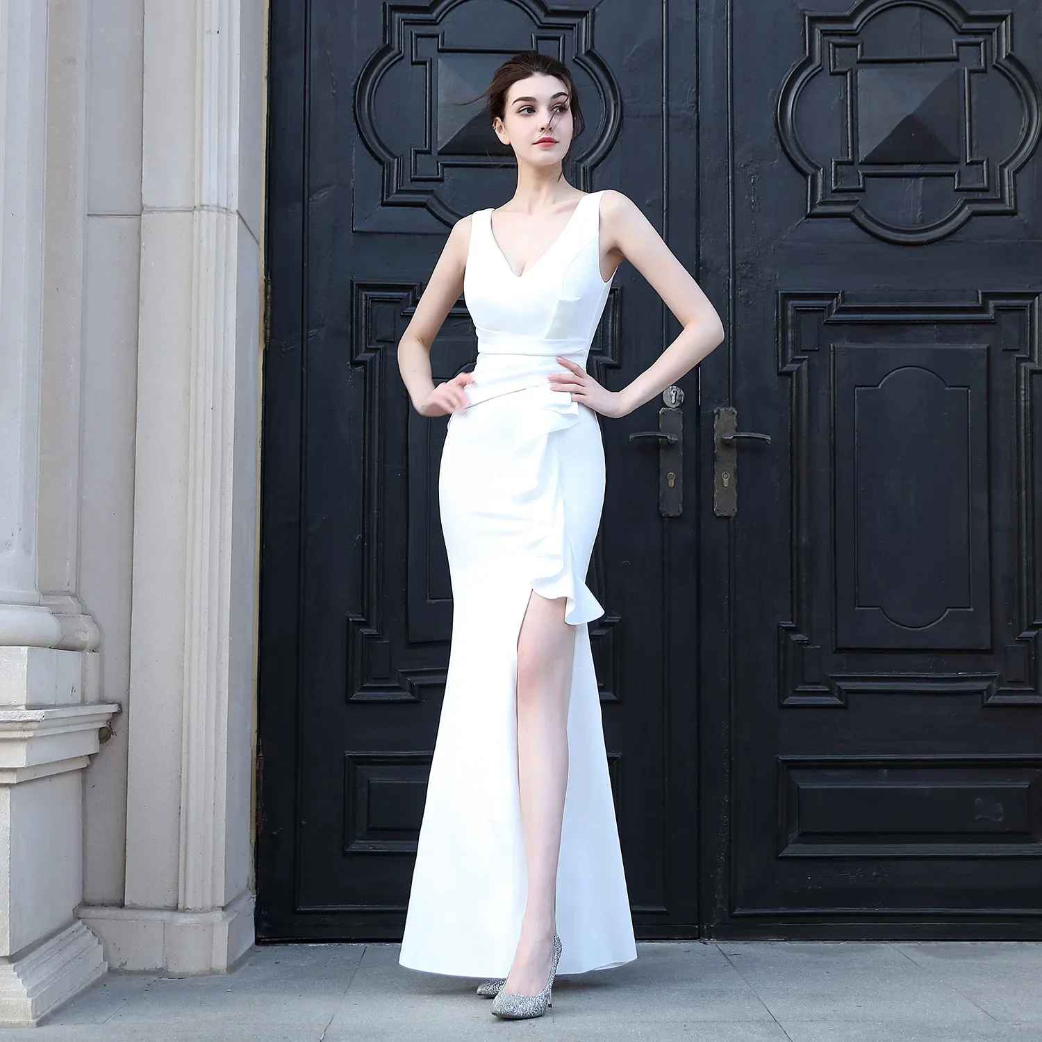 Formal Long Prom Dress for Women, Elegant Gown for Wedding Guest, Korean Party, Soft, Cheap, Free Shipping, Wedding, Guest, 2023