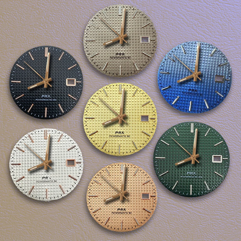 Best sellers 31.8mm S Logo PRX NH35 Dial Silver  Green Noctilucentnt Fit NH36 Movement Watch Modification Accessories ﻿ ﻿