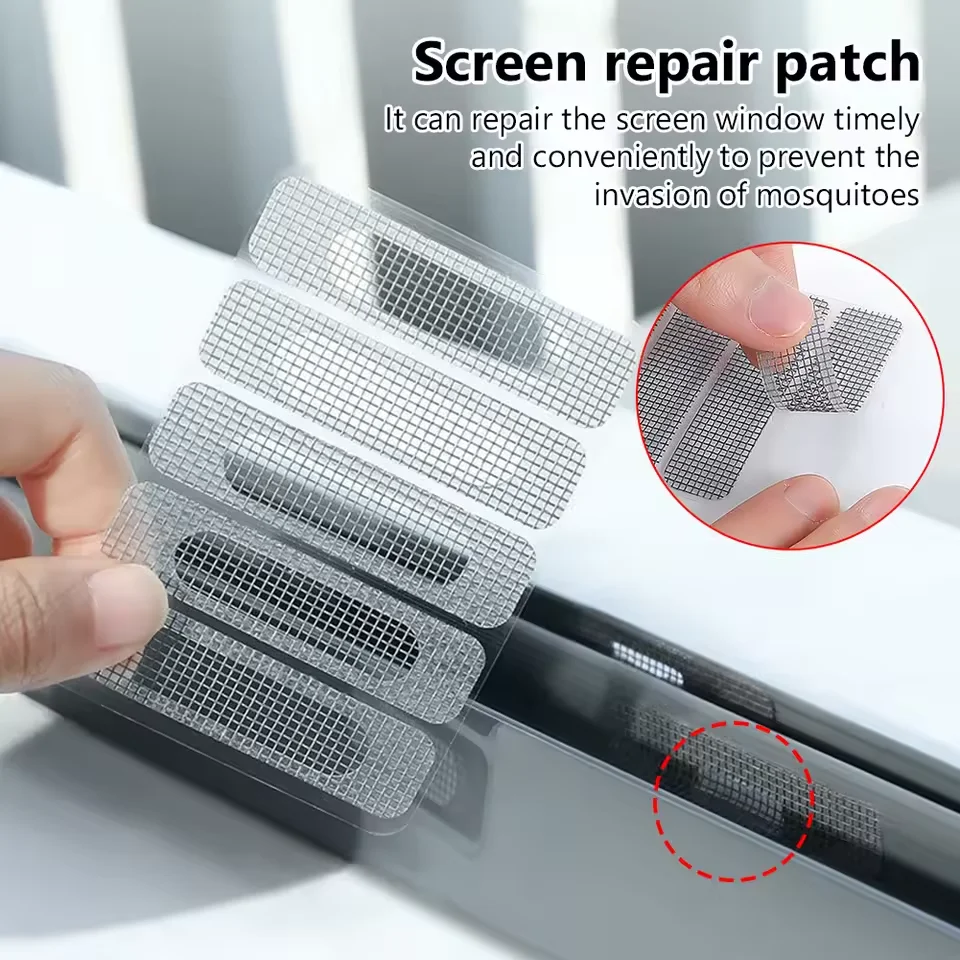 5/10/20Pcs Window Screen Repair Patch Anti-Mosquito Mesh Sticker Door Net Fix Broken Hole Exhaust Grille Drainage Invisible