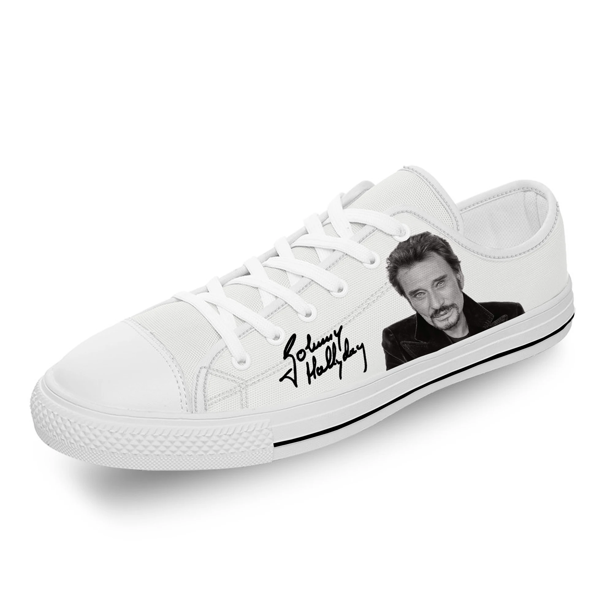 French Star Johnny Hallyday High Top Sneakers Mens Womens Teenager Casual Shoes Canvas Running Shoes 3D Print Lightweight shoe