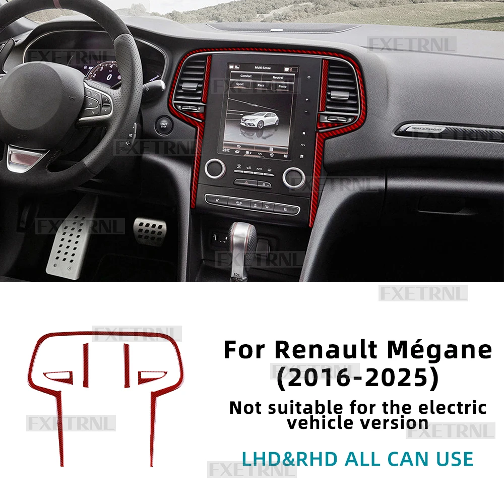 

Для Renault Megane 4 BR MK4 IV 1.2 Tce 1.5 Dci 2016 2017 2018 2019 2020 2021 2022 2023 2024 2025 Мягкая наклейка из углеродного волокна, рамка экрана центральной консоли автомобиля