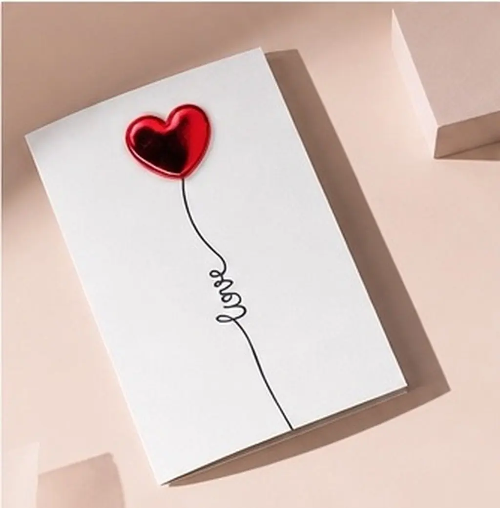 5Pcs 3D Greeting Cards Delicate Craft with Hot Air Balloon Design for Valentine's Day Card 3D Greeting Cards