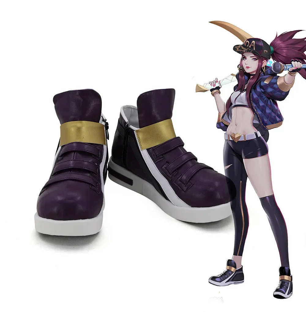 KDA Kaisa Akali Evelynn Ahri Cosplay Boots Custom Made Shoes Any Size view 6
