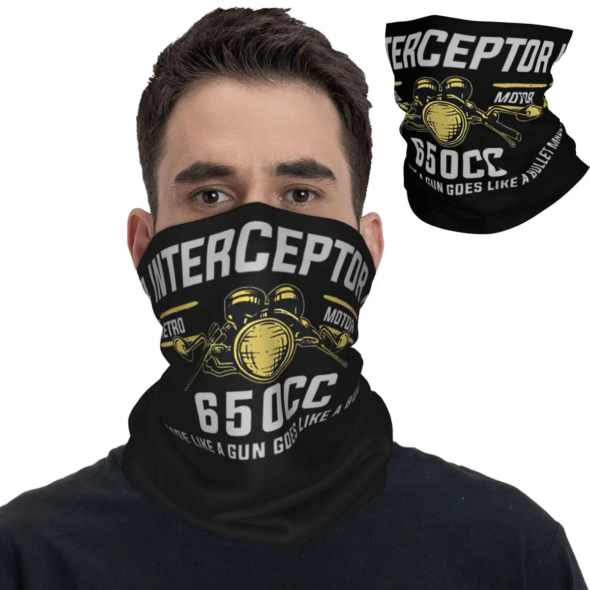 Royal Motorcycle Interceptror 650 Bandana Neck Cover Printed Wrap Scarf Multi-use Face Mask Hiking for Men Women Breathable