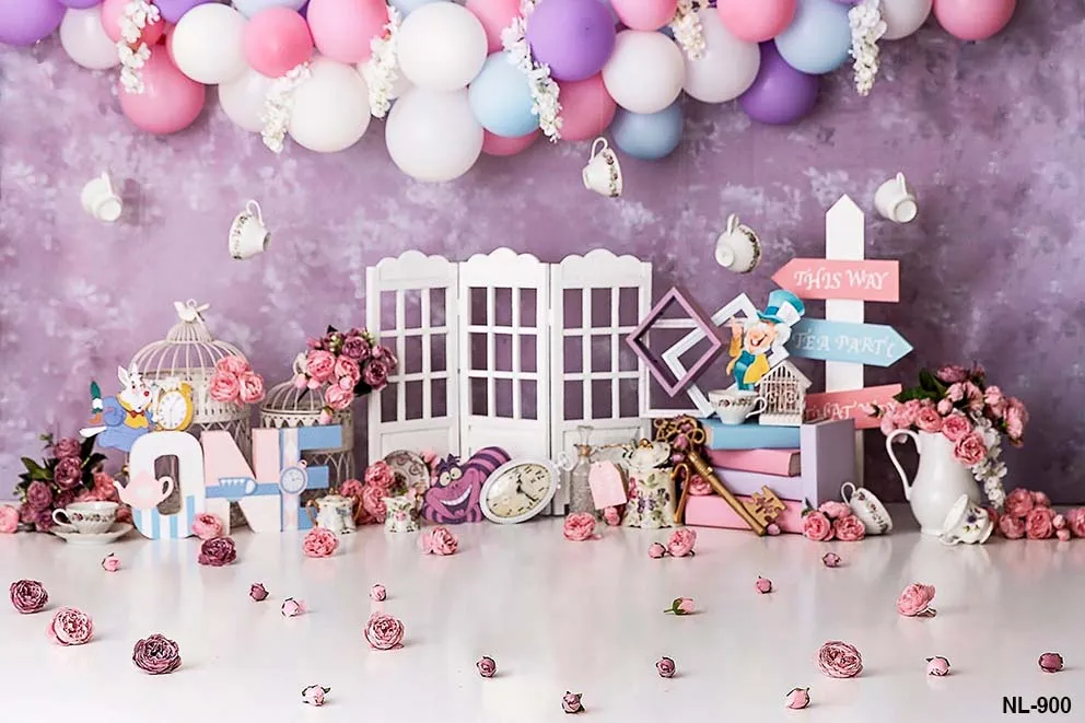 Сказочная принцесса один день рождения торт разбивать фон Алиса Страна Чудес чайвечерние Фон фотографии мечтательный лес фотосессия