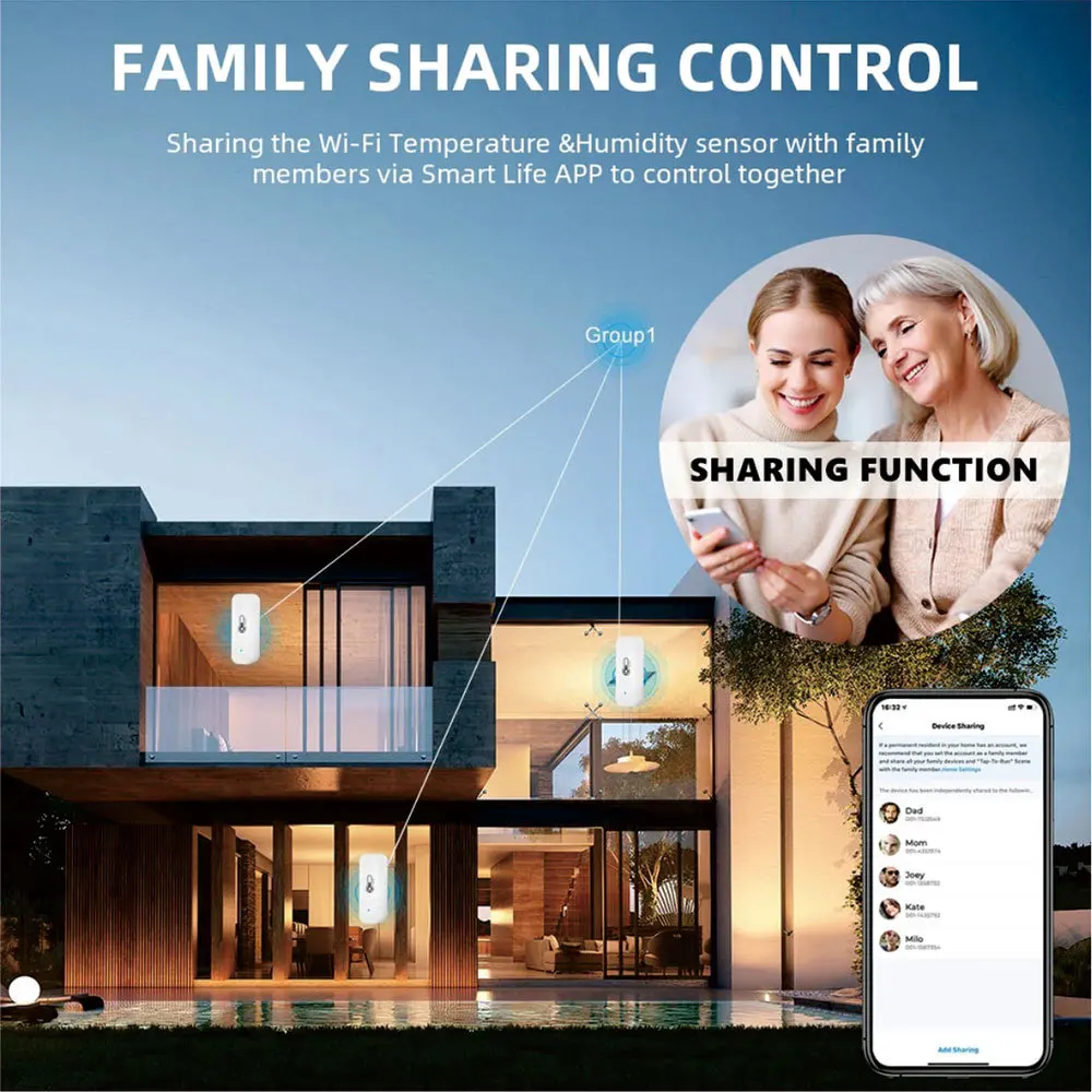 Tuya Smart Zigbee/WiFi Temperatur-Feuchtigkeitssensor Home Connected Thermometer Kompatibel mit Smart Life Alexa Google Assistant