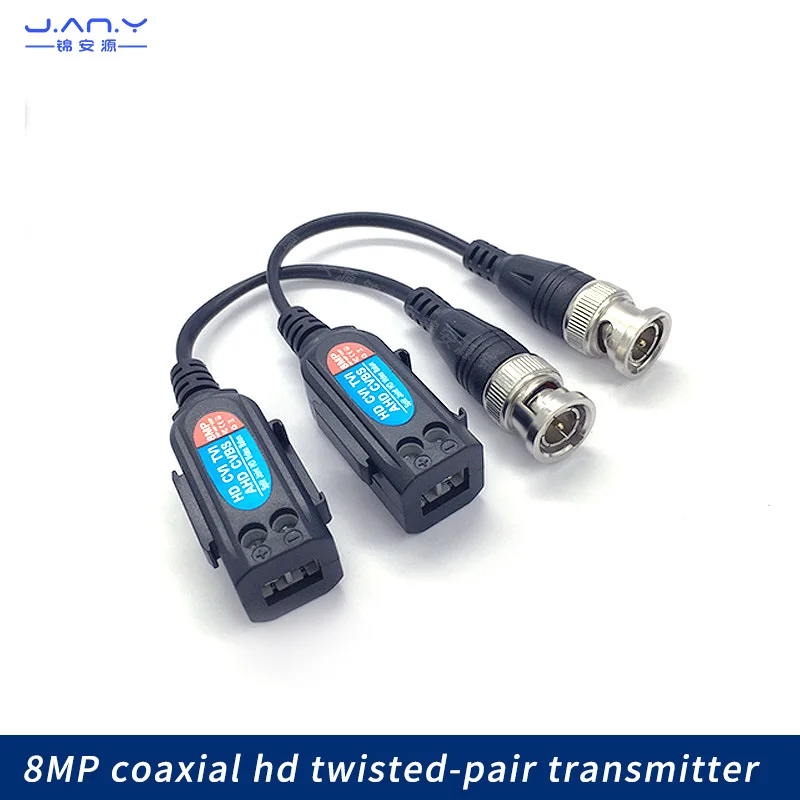 Transmissor Hd Twisted Pair, Single Channel, Conexão passiva Parafuso, Monitoramento BNC para Network Line Transceiver, 8MP