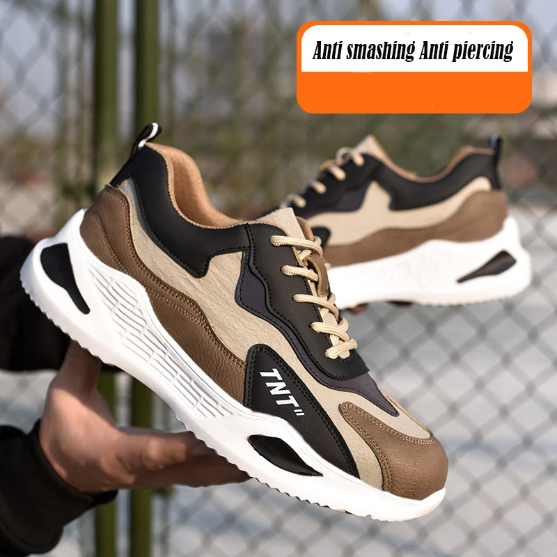 Men Foot Protection Four Seasons Safety Shoes Are Light Comfortable Steel Toe Cap Anti-piercing Industrial Outdoor Work Shoe
