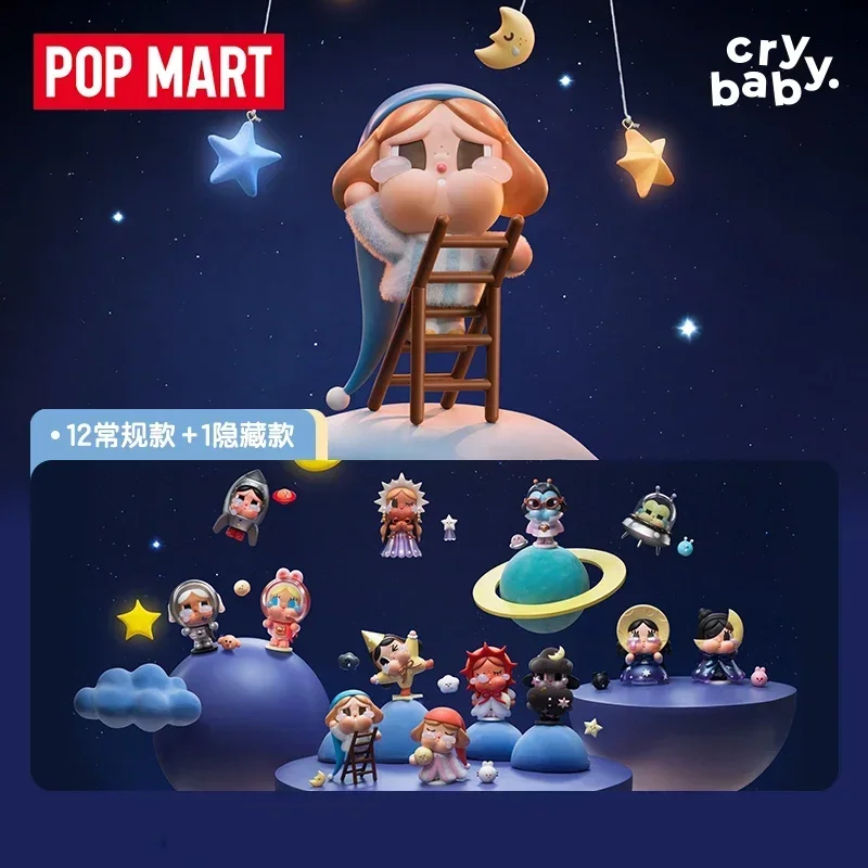 POP MART CRYBABY Crying To The Moon Series Blind Box Mystery Box Toys Kawaii Ornaments Figurines Home Decor Desktop Model Dolls - Detail 1