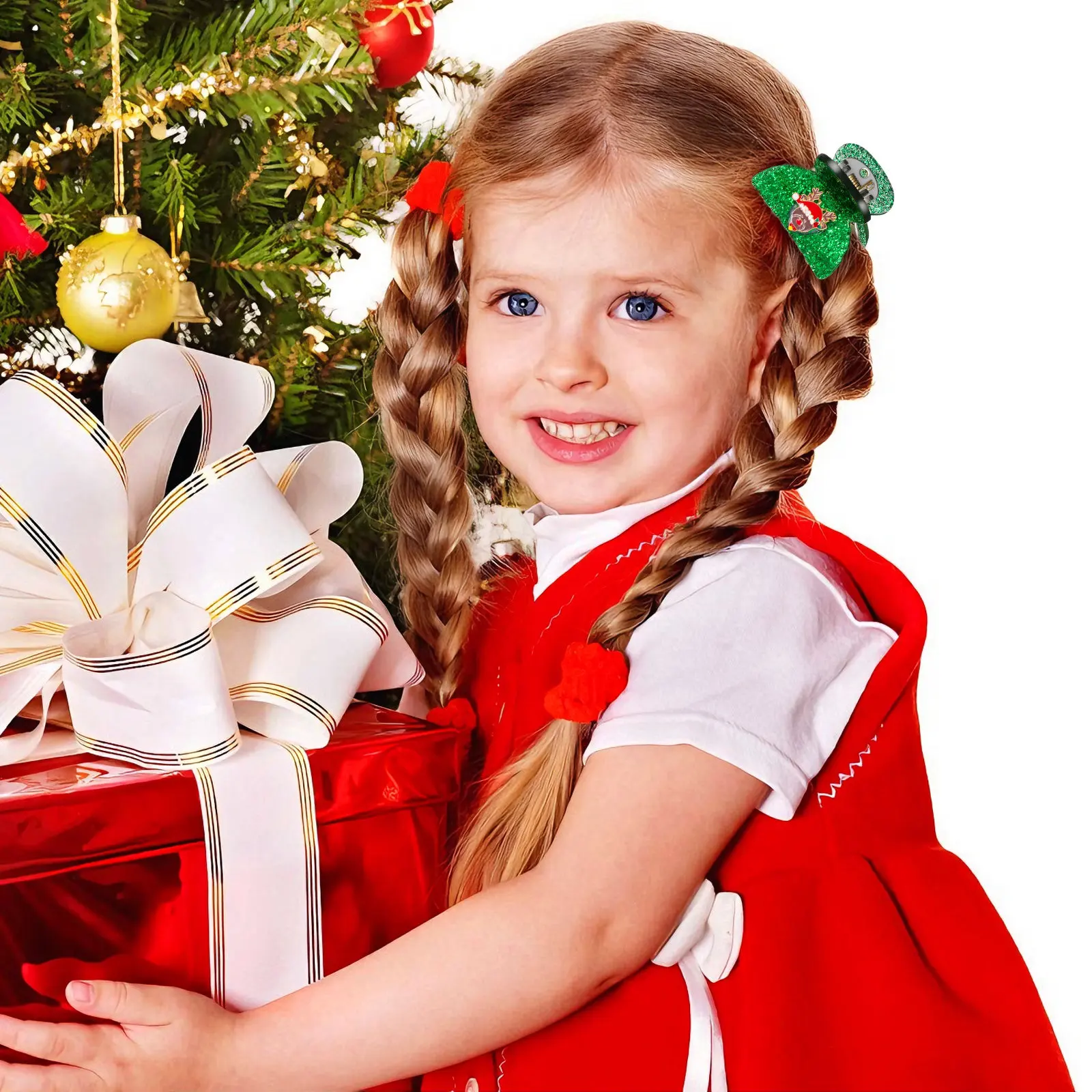 

4Pcs Small Claw Clips Christmas Hair Accessories Hair Styling Tools Decorative Clips for Ponytails Braids Holiday Party