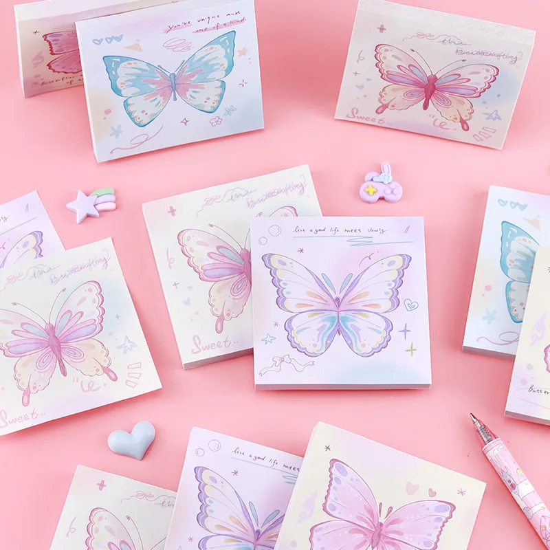 12pcs/lot Creative Butterfly Memo Pad Sticky Note Creative N Times Stationery Label Notepad Bookmark Post School Supplies