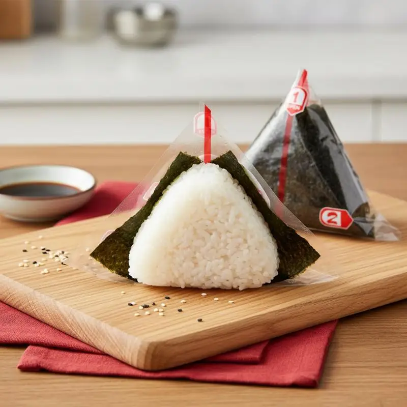 200Pcs Triangular Rice Ball Packaging Bag With Stickers Mold Nori Seaweed Onigiri Sushi Plastic Gift Bags