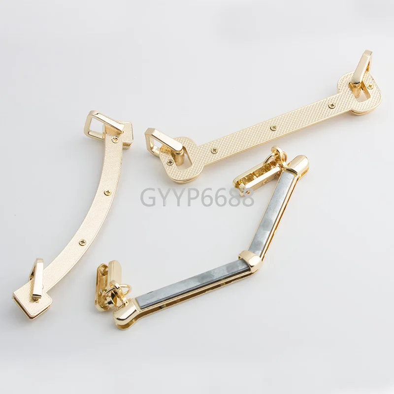 2-10PCS Light Gold Metal Bags Handles Buckles For Purses Frame Handbags Tote Shoulder Replacement DIY Bags Hardware Accessories