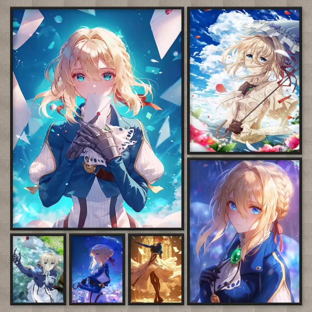 Anime V-Violet Evergarden Poster HD Room Decor Home Decoration Interior Wall Art Printing Waterproof Garage Party BedRoom Gift