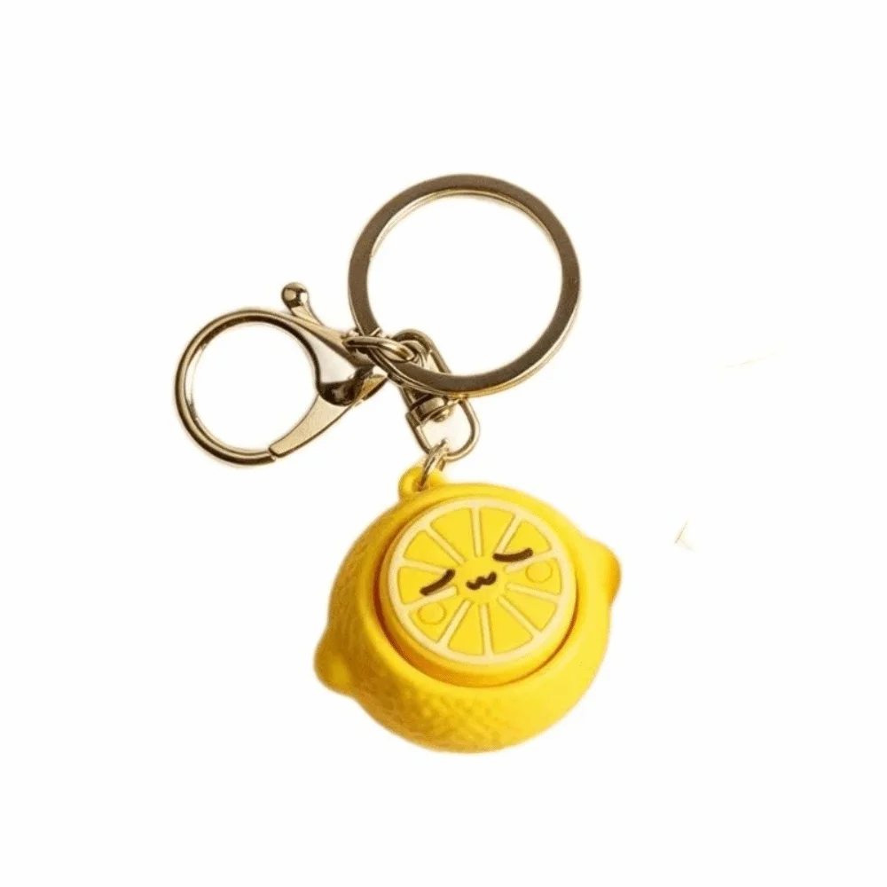 Pineapple Design Fruits Durian Button Keychain Click Sound Button Shape Mini Pressable Strawberry Keychain Squeeze Function