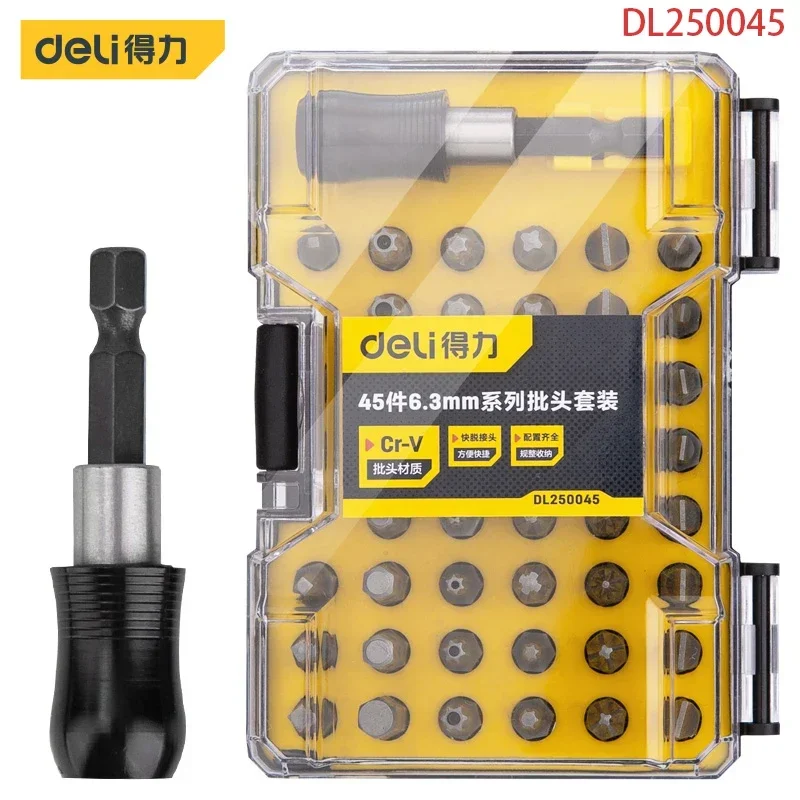 Deli-Multifunctional Screwdriver Set, Magnetic Bits, Y Type, Hexagon, Pozidriv Heads, Flat and Phillips Screwdriver Set, 39PCs