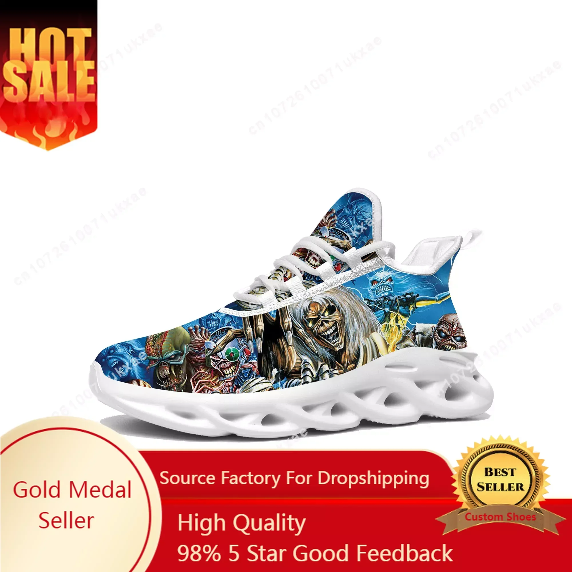 Maidens Heavy Metal Rock Band Singer Music Iron Flats Sneakers Mens Womens Sports Shoes High Quality Sneaker customization Shoe