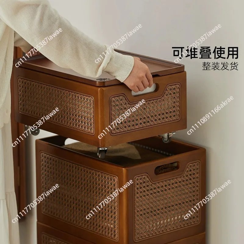 Household rattan storage Storage basket Multifunctional woven rectangular basket Portable basket High value mesh