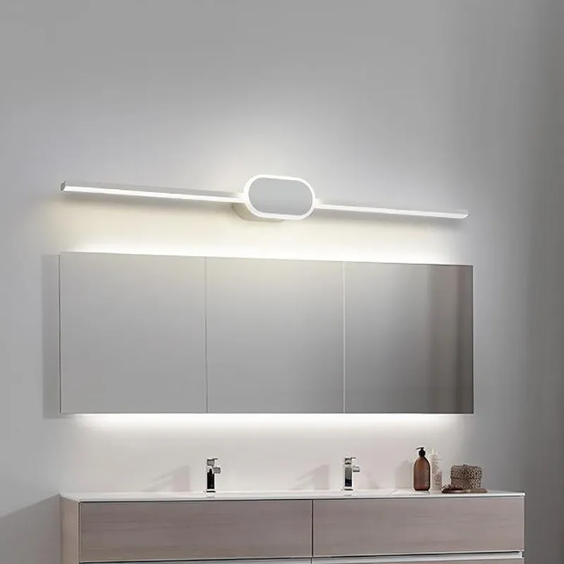 Lámparas de pared LED modernas, faros de espejo blanco y negro, Base de decoración de paredes, candelabro para baño, dormitorio, sala de estar,