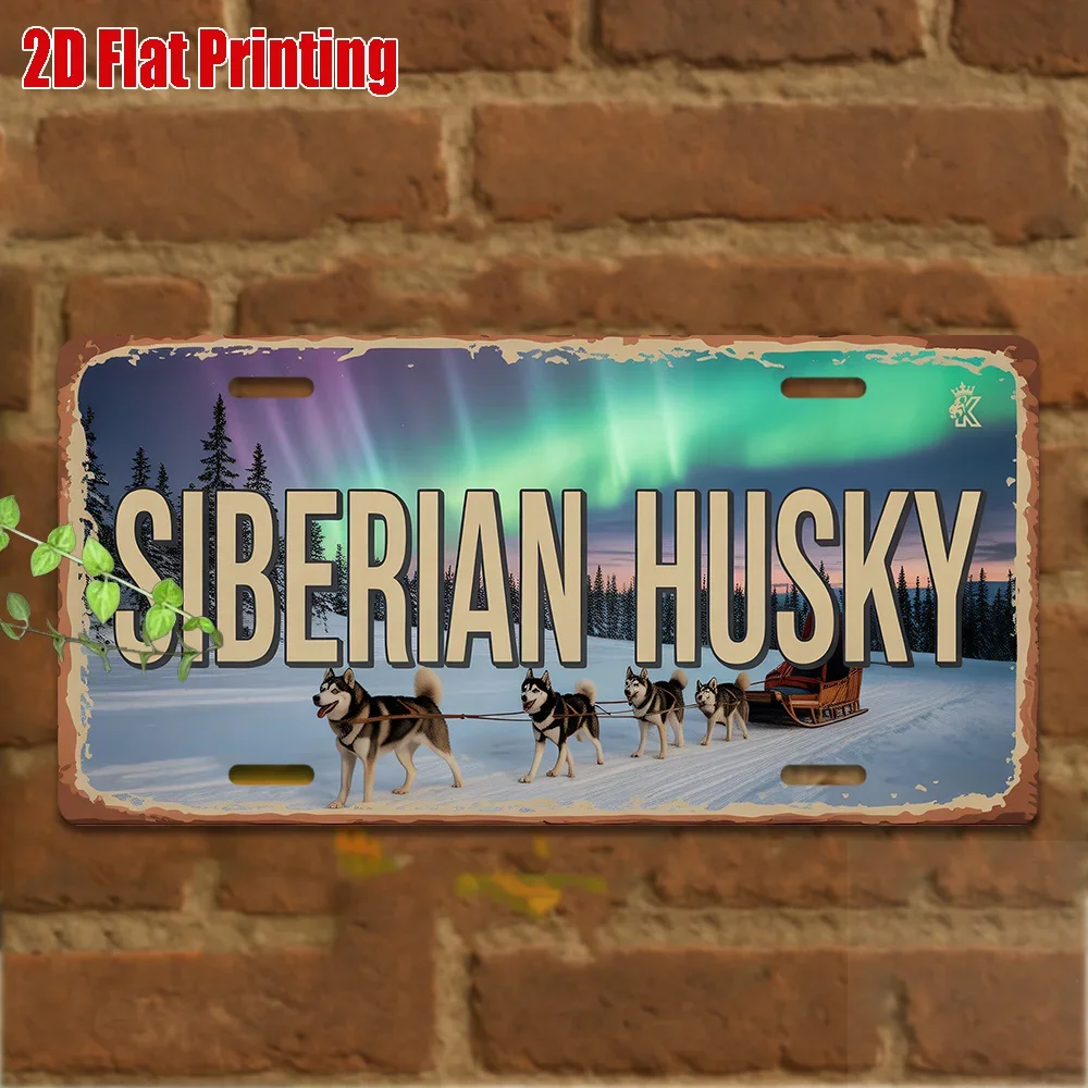 2D Flat,1pc Vintage Metal Sign,Onlyfor decoration,SIBERIAN HUSKY Aluminum Sign,Retro Decor,Animal Decor,Dog Decor,Wildlife De