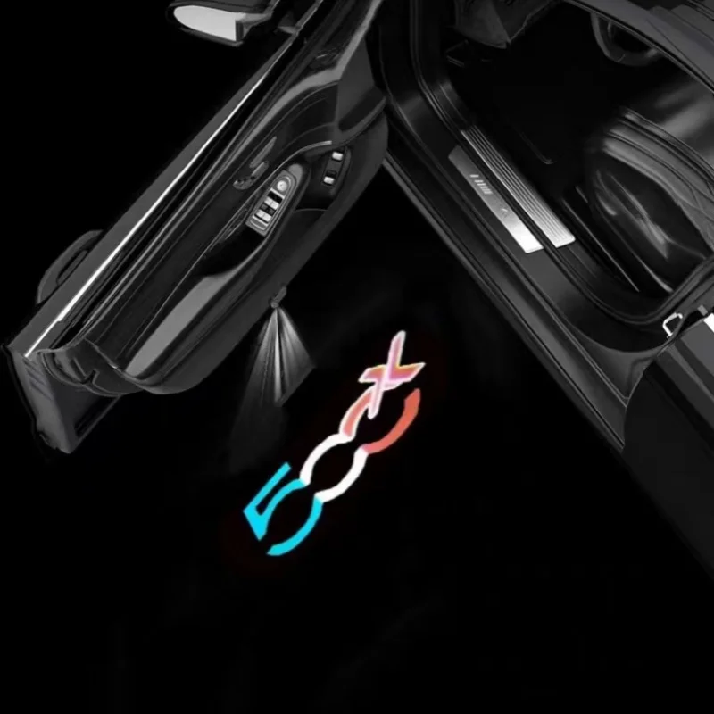 

2X For FIAT 500x 500L And PUNTO-01Led Car Door Welcome LightLaser Projector Logo Ghost Shadow Lamps Car Goods Auto Accessories