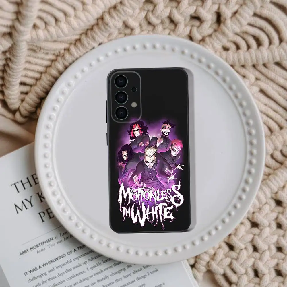 M-Motionless In White Phone Case For Samsung Galaxy A73,72,51,53,52,71,22,5G,Note,J7,8,9 Soft Black Cover