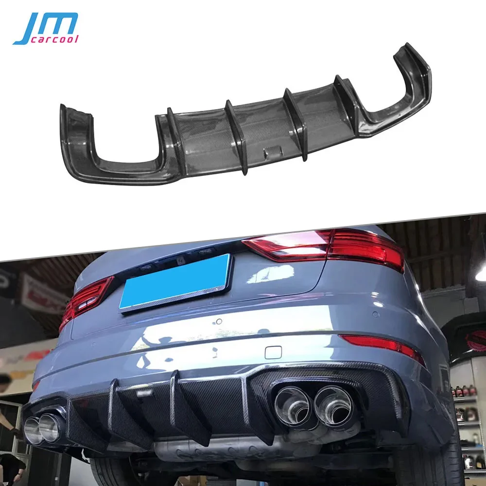 Carbon Fiber /FRP Rear Lip Spoiler Diffuser For Audi A3 Sline S3 Sedan 4 Door Not A3 Standard 2017 2018 2019 Car Styling K Style