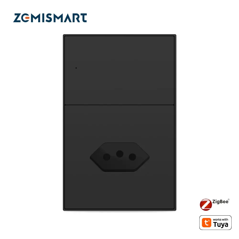 Zemismart 20A Zigbee Smart Brazilian Wall Socket Brazil Outlet Work with Tuya Support Google martthings Homekit Control via M1