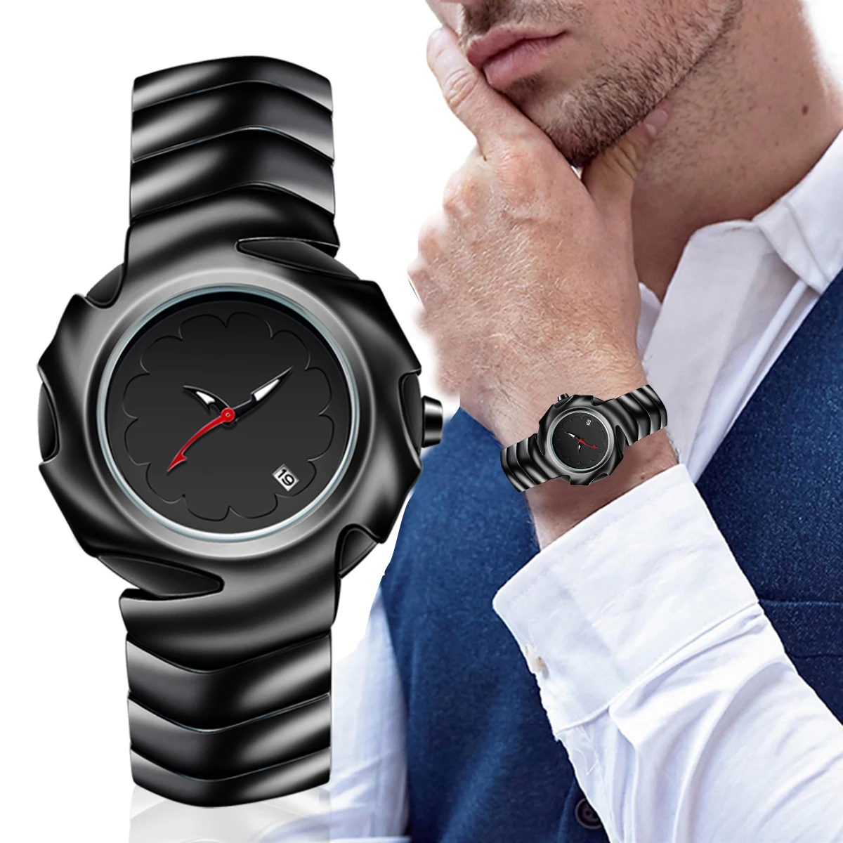 Fashion luxury y2k original shaped blade oakley mechanical watch men's fashion brand senior ins niche design