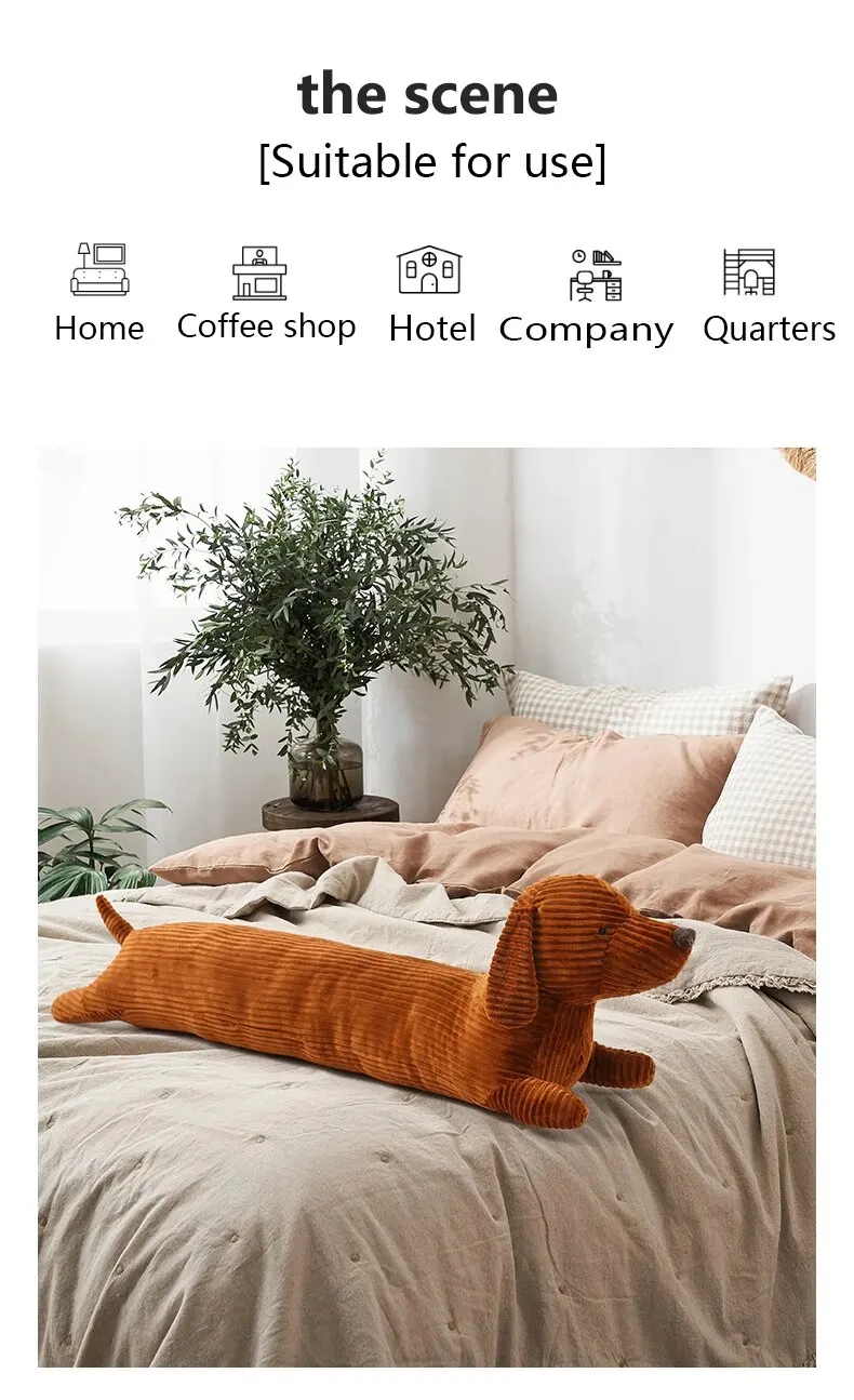 Dackel-Hund-Plüsch-Umarmungskissen, weich, langlebig, gefülltes Wurfkissen, Tiere, Kissen für Sofa, Heimdekoration, Geschenke für Kinder (47 Zoll) – Detail 5