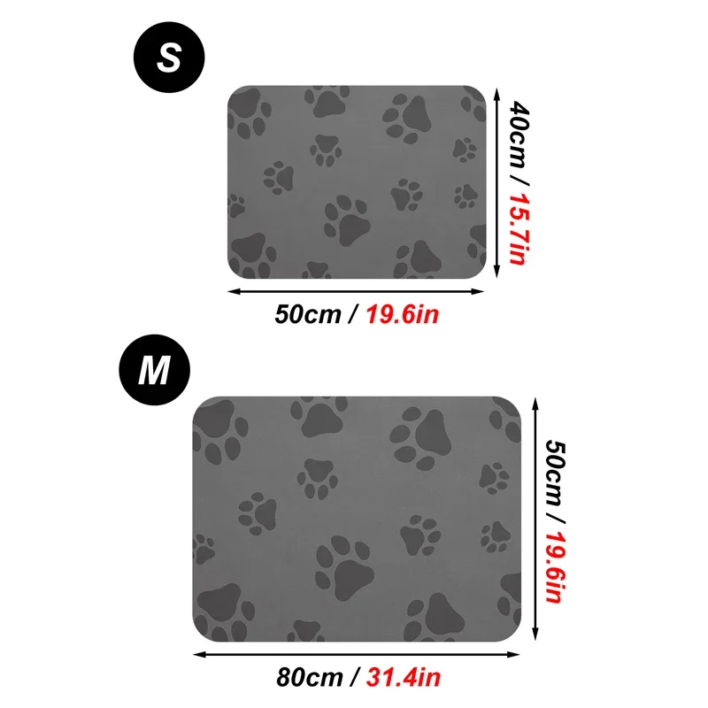 Absorb Water Pet Placemat Dog Food Bowl Mat Cat Feed Mat Cat Dog Drinking Feeding Placemat Pet Bowl Pad Feeder Mats