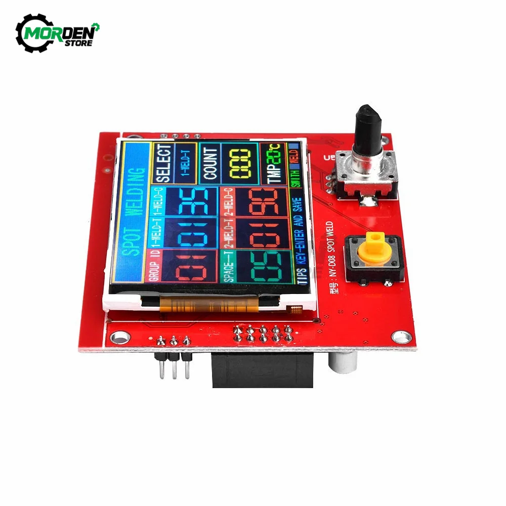 NY-D08 Spot Welding Machine Controller Spot Welder Pneumatic LCD Display with Temperature Sensor for 18650 Battery Repair Tool